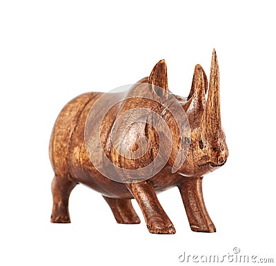 Rhinoceros rhino sculpture isolated Stock Photo