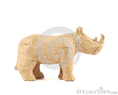 Rhinoceros rhino sculpture isolated Stock Photo