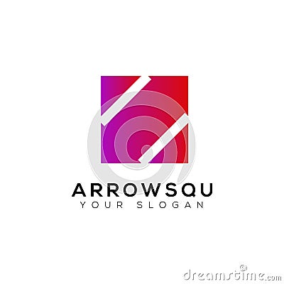The Arrow on a Rectangle Logo Vector Illustration