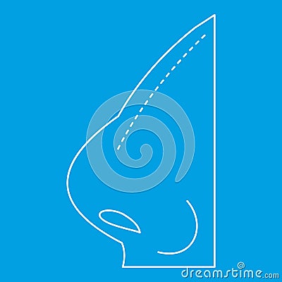 Rhinoplasty icon, outline style Vector Illustration