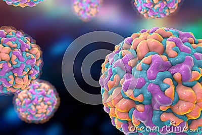 Rhinoviruses, viruses of common cold Stock Photo