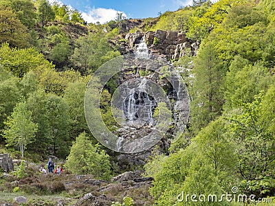 Rhiwargor Waterfall Wales Editorial Stock Photo