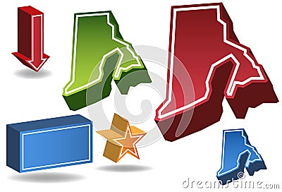 Rhode Island 3D Vector Illustration