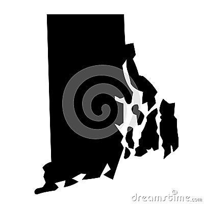 Rhode Island map silhouette vector illustration Vector Illustration