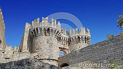 Rhodes castle bastion Stock Photo