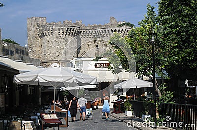 Rhodes Castle Greece Editorial Stock Photo