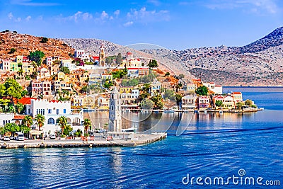 Rhodes, Greece - Colored island of Symi Stock Photo