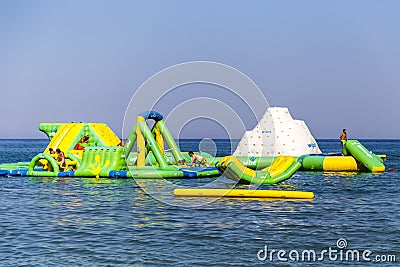 Wibit inflatable floating water park Editorial Stock Photo