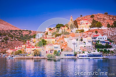 Rhodes, Greece. Symi is a picturesque Greek island in the Aegean Sea Stock Photo