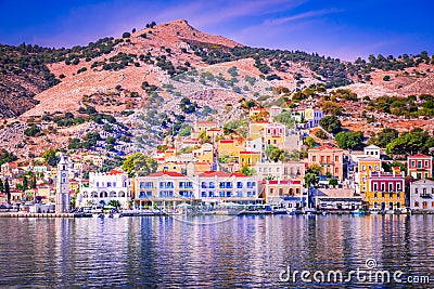 Rhodes, Greece. Symi is a picturesque Greek island in the Aegean Sea Stock Photo
