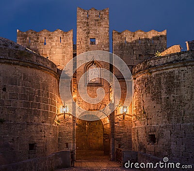 Rhodes Island Medieval City Stock Photo