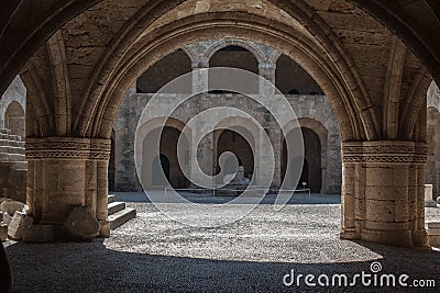 Rhodes Medieval Castle Stock Photo