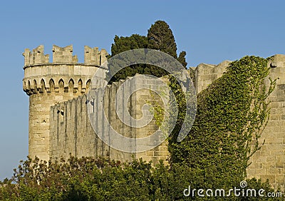 Rhodes old town wall Stock Photo