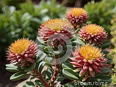 Rhodiola (Rhodiola rosea) in the garden Stock Photo