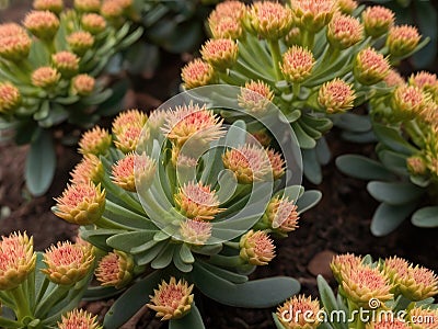 Rhodiola (Rhodiola rosea) in the garden Stock Photo