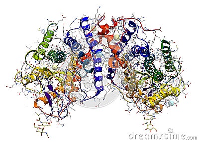 Rhodopsin protein structure Stock Photo