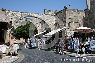 Rhodos City Center Editorial Stock Photo