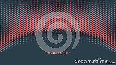 Rhombus Checkers Halftone Pattern Vector Semi Circle Border Abstract Background Vector Illustration