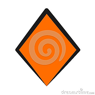 Rhombus, icon, children`s drawing style. Vector Illustration