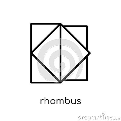 Rhombus icon from Geometry collection. Vector Illustration