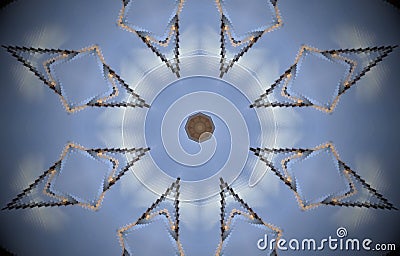 Rhombus metal structure extruded mandala Stock Photo