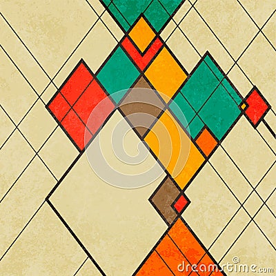 Rhombus retro abstract background vector ornament Vector Illustration