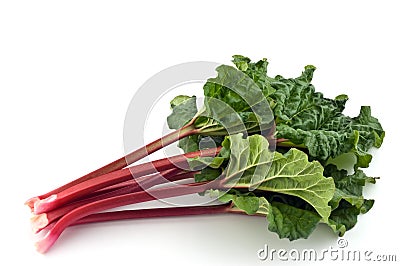 Rhubarb bunch isolated Stock Photo