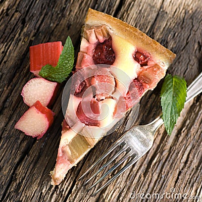 Rhubarb cake Stock Photo