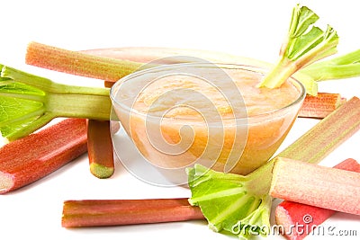 Rhubarb compote Stock Photo