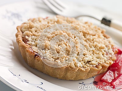 Rhubarb Crumble Tart Stock Photo