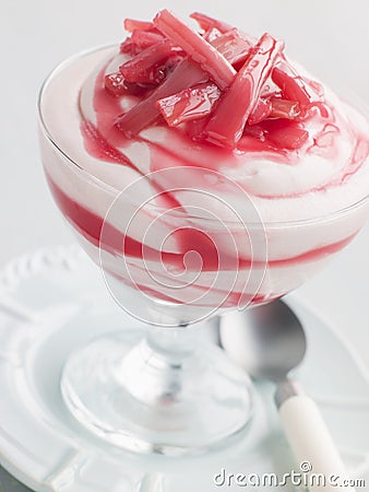 Rhubarb and Ginger Fool Stock Photo