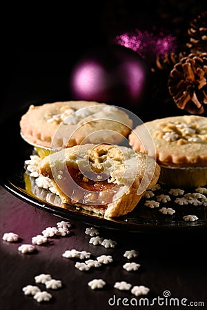 Rhubarb and Stem Ginger Pies III Stock Photo