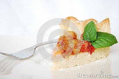 Rhubarb tart cake Stock Photo