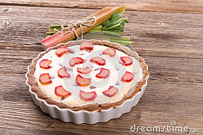 Rhubarb tart Stock Photo