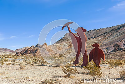 Rhyolite Ghost Town.Nevada.USA - February 21, 2018 - Editorial Stock Photo