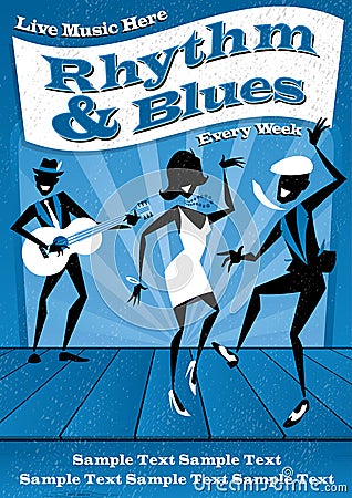 Rhythm and Blues Poster Vector Illustration