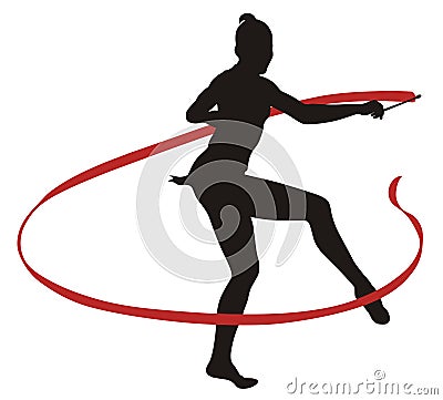 Rhythmic gymnastic Vector Illustration