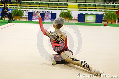 Athlete performing her ball routine Editorial Stock Photo