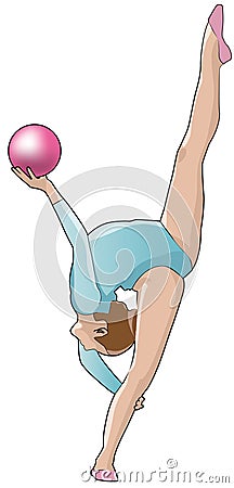 Rhythmic gymnastics Vector Illustration