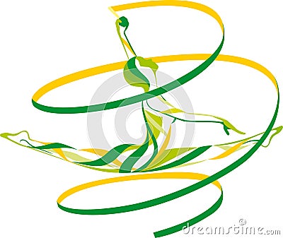 Rhythmic gymnastics Vector Illustration