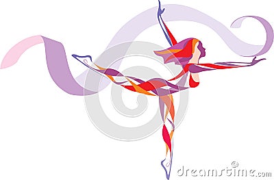 Rhythmic gymnastics Vector Illustration