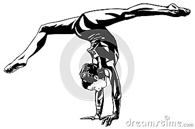 Rhythmic gymnastics Vector Illustration