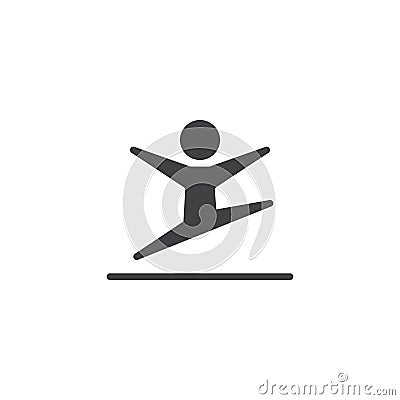 Rhythmic gymnastics athlete jump vector icon Vector Illustration