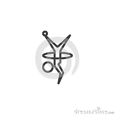 Rhythmic gymnastics athlete line icon Vector Illustration