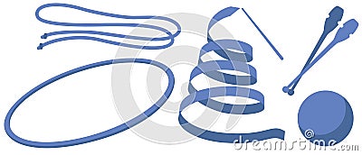 Rhythmic Gymnastics of the hand tool of the illustrations ( ribbon rope hoop club ball ) Vector Illustration