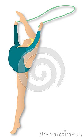 Rhythmic Gymnastics: Rope Stock Photo