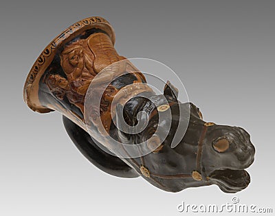 Rhyton vessel in form of horse head Stock Photo