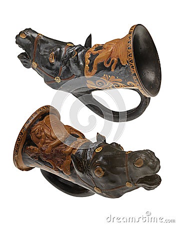 Rhyton vessel in form of horse head Stock Photo