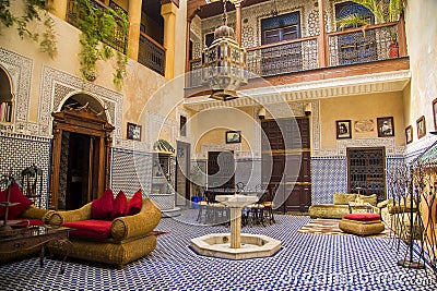 Riad in Marrakesh, Morocco Editorial Stock Photo