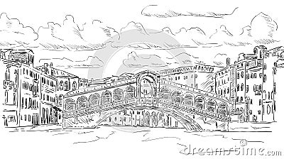 Rialto bridge Vector Illustration